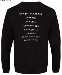 Annyeonghaseyo Jeoneun Bangtan Sweatshirt Back AI