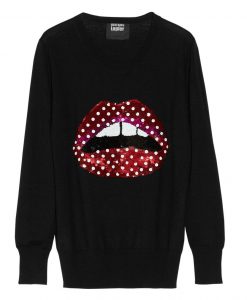 Zoe Ball Sequin Polka Dot Lips Sweatshirt AI