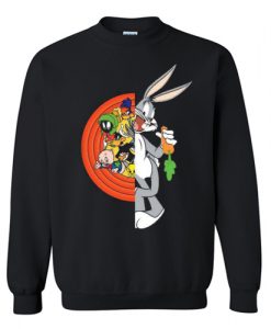 Looney Tunes Characters Featuring Bugs Bunny Black Sweatshirt AI