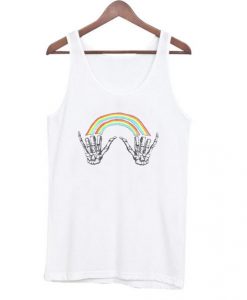 Rainbow Skeleton Hands Tank Top AI