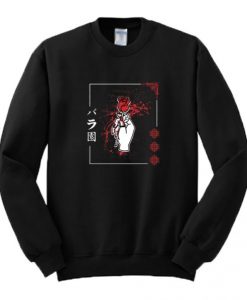 Japanese Gothic Red Rose Sweatshirt