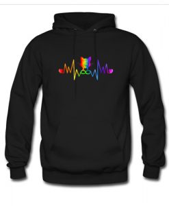 Rainbow Bridge Cat Infinity Heartbeat Hoodie AI