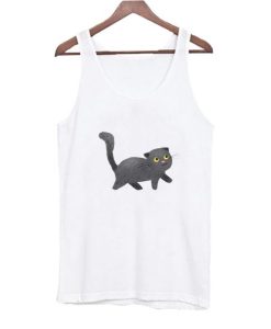 Happy Walking Black Cat Tank Top AI