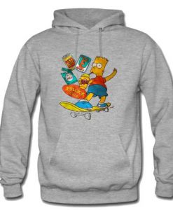 Jerzees Krusty Burger Bart Simpson Hoodie KM