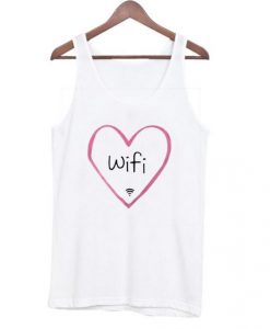 Wifi tanktop with heart around it love tenk top