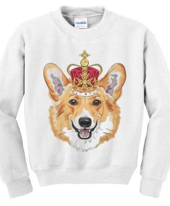 corgi with crown sweatshirt