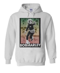 Bob Marley Playing Football Soccer Hoodie AI