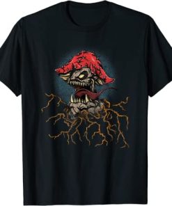 Goth Evil Punk Monster Mushroom T-Shirt AI