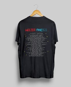 Weezer & Panic At The Disco Summer Tour 2016 T-Shirt Back AI