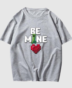 Minecraft Valentine's Day Creeper Be Mine Heart T-Shirt